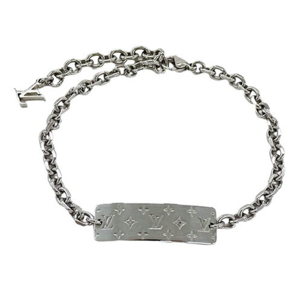 LOUIS VUITTON Bracelet for Men Monogram Bold Silver M00681 LE2242 Plate - Picture 3 of 10